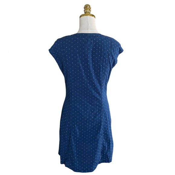 Madewell Indigo Cap-Sleeve Button-Front Dress in Rainbow Heart Women’s Size 4 - Picture 8 of 10